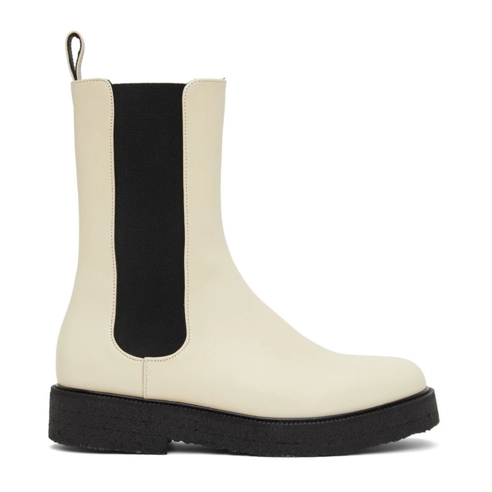 STAUD Palamino Chelsea Boot PLATFORM LEATHER OFF WHITE 38 (TB25)